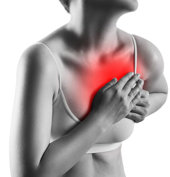 Krūškurvja osteohondrozes simptomi